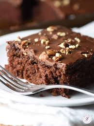 Square Brown Cake with Icing